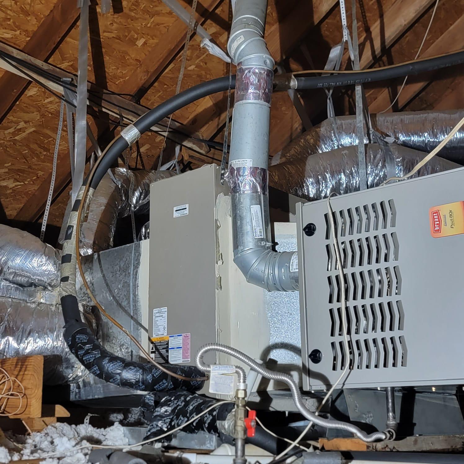 AC Units - attic furnace installation ductwork